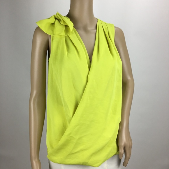RACHEL Rachel Roy Tops - Rachel Rachel Roy Yellow Sleeveless Faux Wrap Top